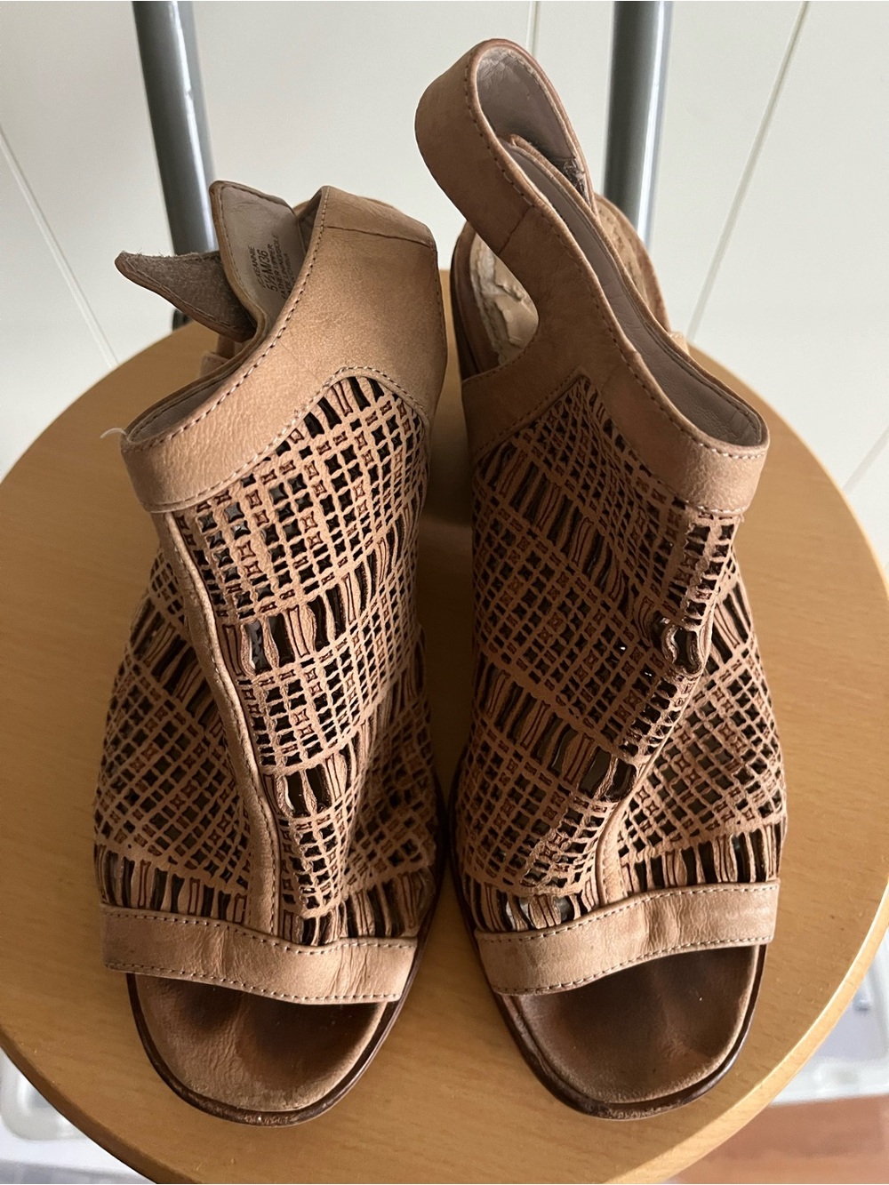 Vince Camuto Woven Open-Toe Slingback Sandals in Tan (Retails: $119)